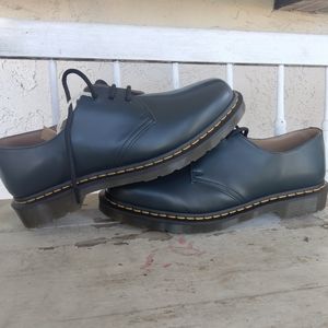 Dr. Martens Vegan 1461 Cambridge Brush 14046410 NAVY BLUE Patent Leather Sz 12